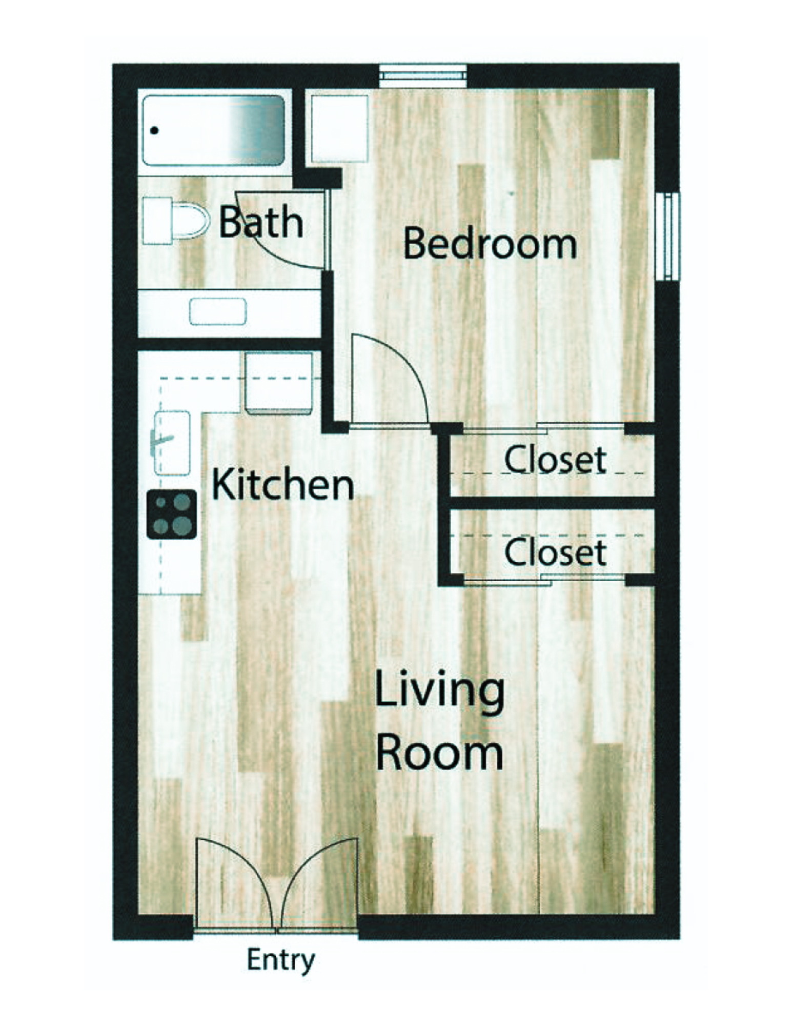 1 bedroom floorplan