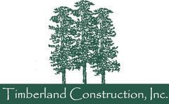 The logo for timberland construction inc. shows three trees