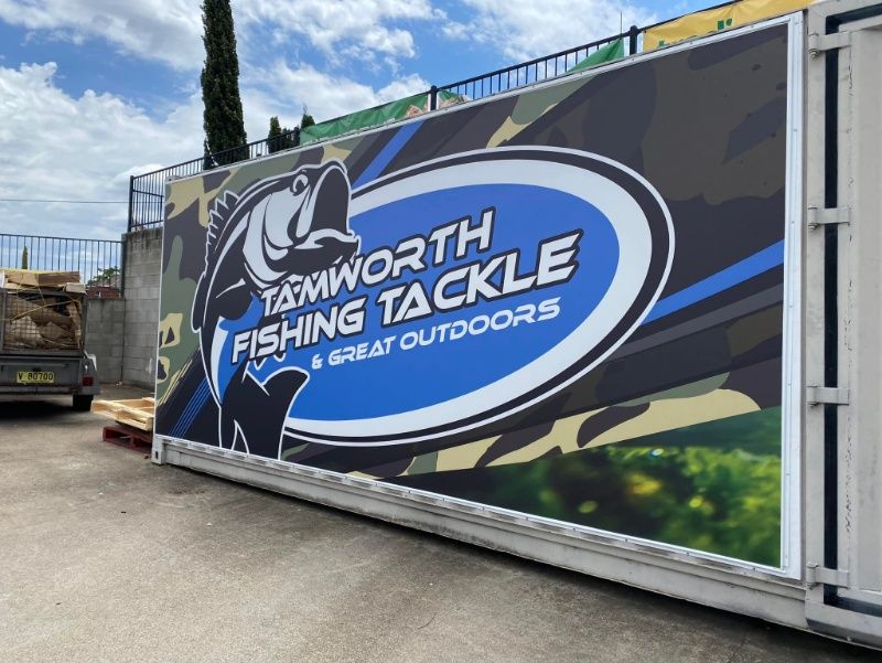 A Large Billboard For Tamworth Tackle Fishing Tackle And Great Outdoors — McKnight Signs In Hillvue, NSW