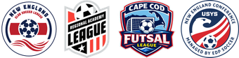 Logos for Cape Cod, Massachusetts and New England based youth soccer leagues.