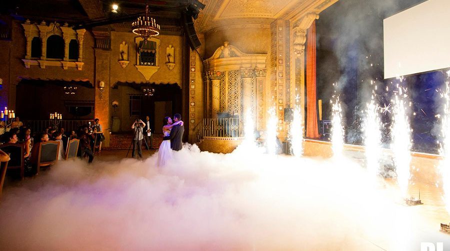 Wedding Indoor Sparkulars and Low Freeze Fog