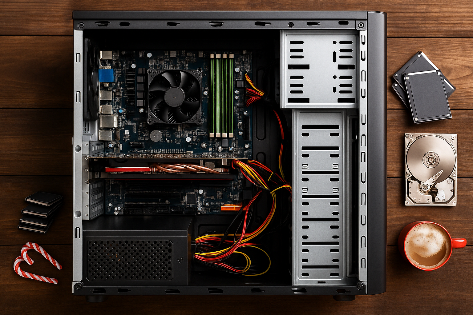 Side-by-side comparison of a failed low-quality repair vs. a properly repaired desktop system