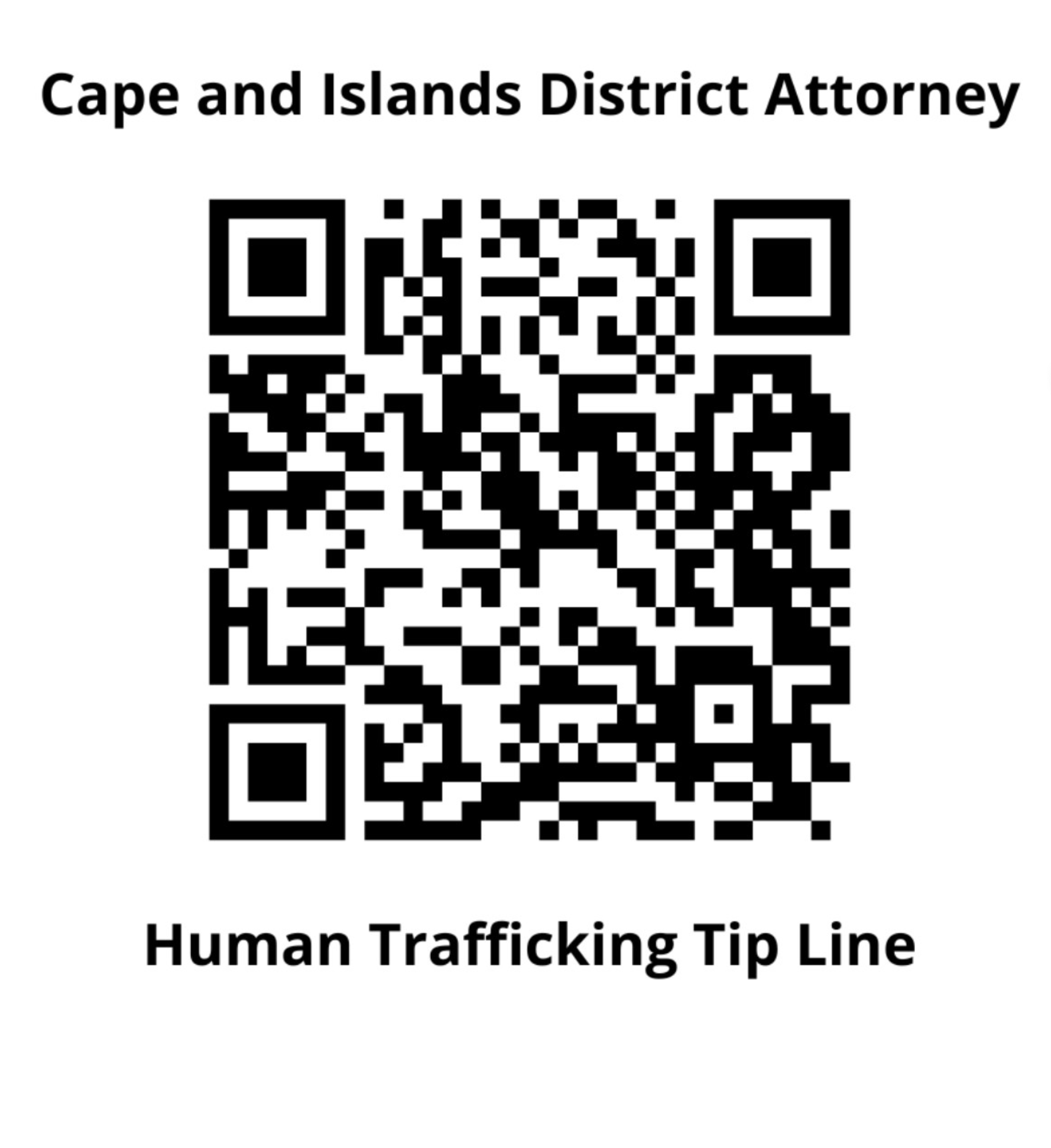 QR Code For Human Trafficking Tip Line