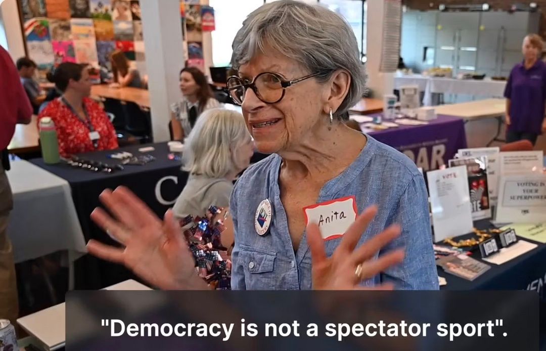 League of Women voters at National Voter Registration Day