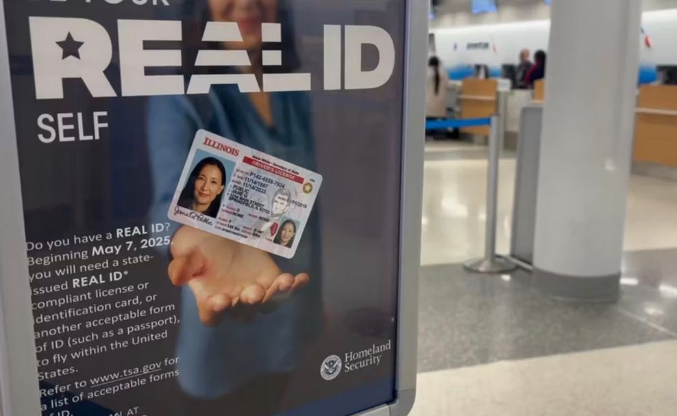 sign promoting REAL ID at airport