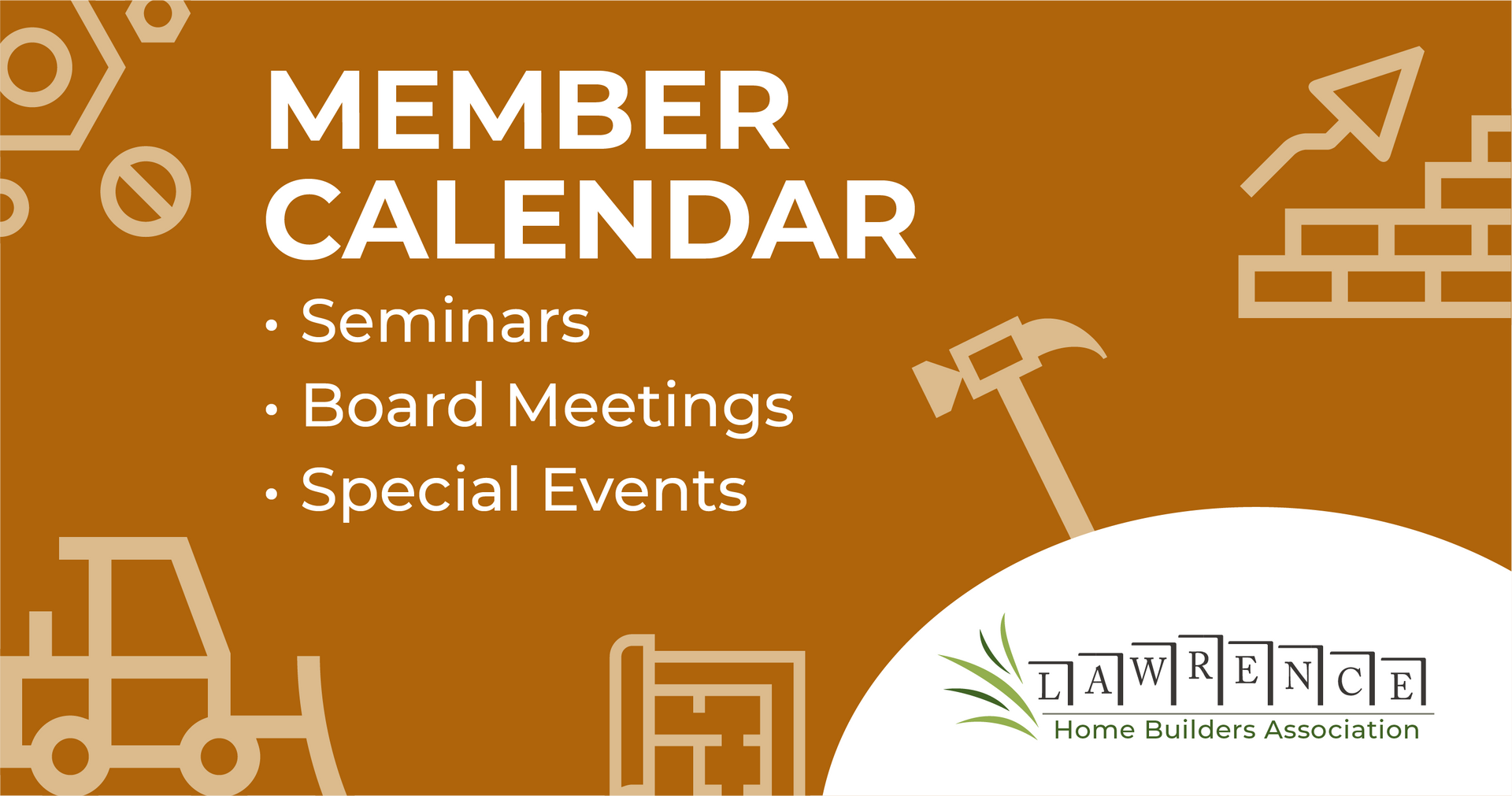 a member calendar for seminars , board meetings , and special events .