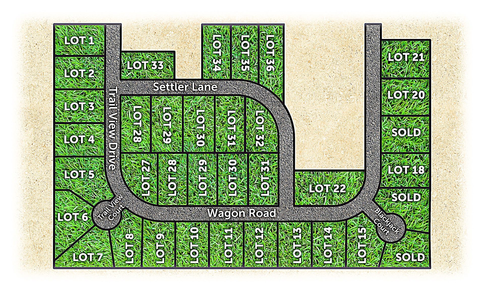 A large white house with a brown roof is sitting on top of a lush green field.
