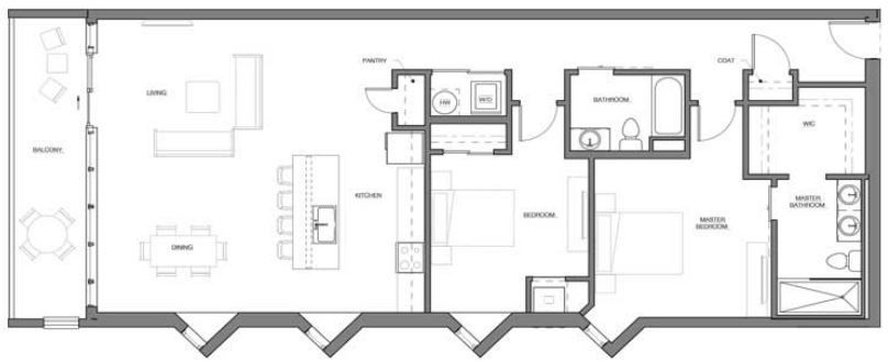A black and white floor plan of a house.