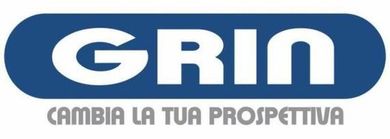 A blue and white logo for grin cambia la tua prospettiva