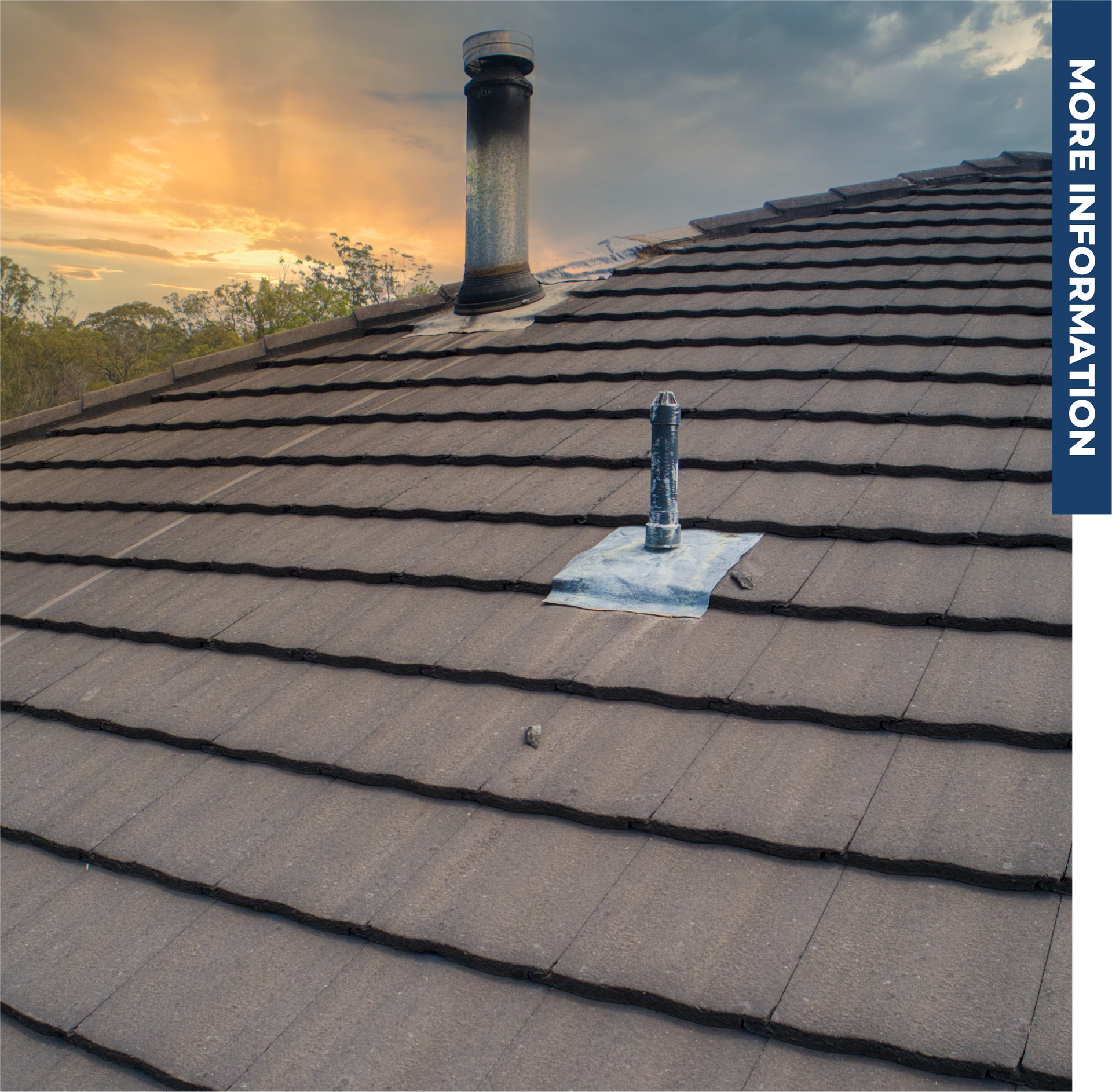 A picture of a roof with a chimney on it
