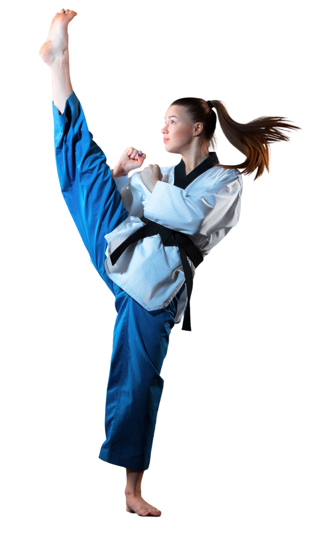 two adults sparring in martial arts