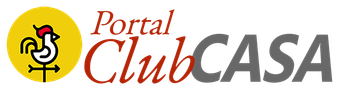 Um logotipo para o portal club casa com um galo nele