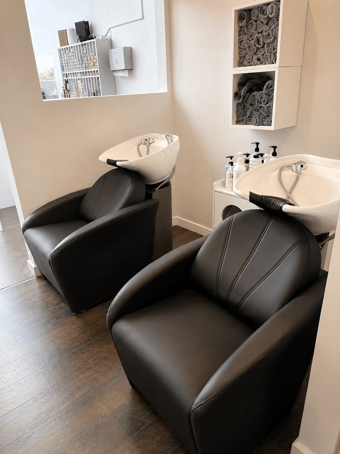 Balayage ends fanned on white surface
