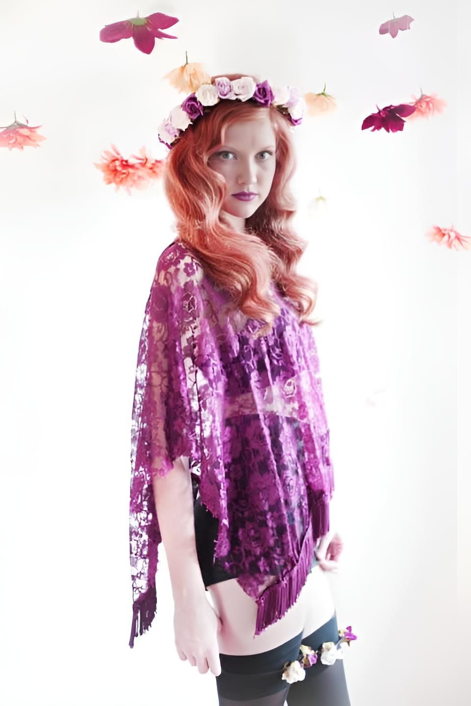 A Woman Wearing a Purple Top and a Flower Crown — Strut Hair & Beauty In Maroochydore, QLD