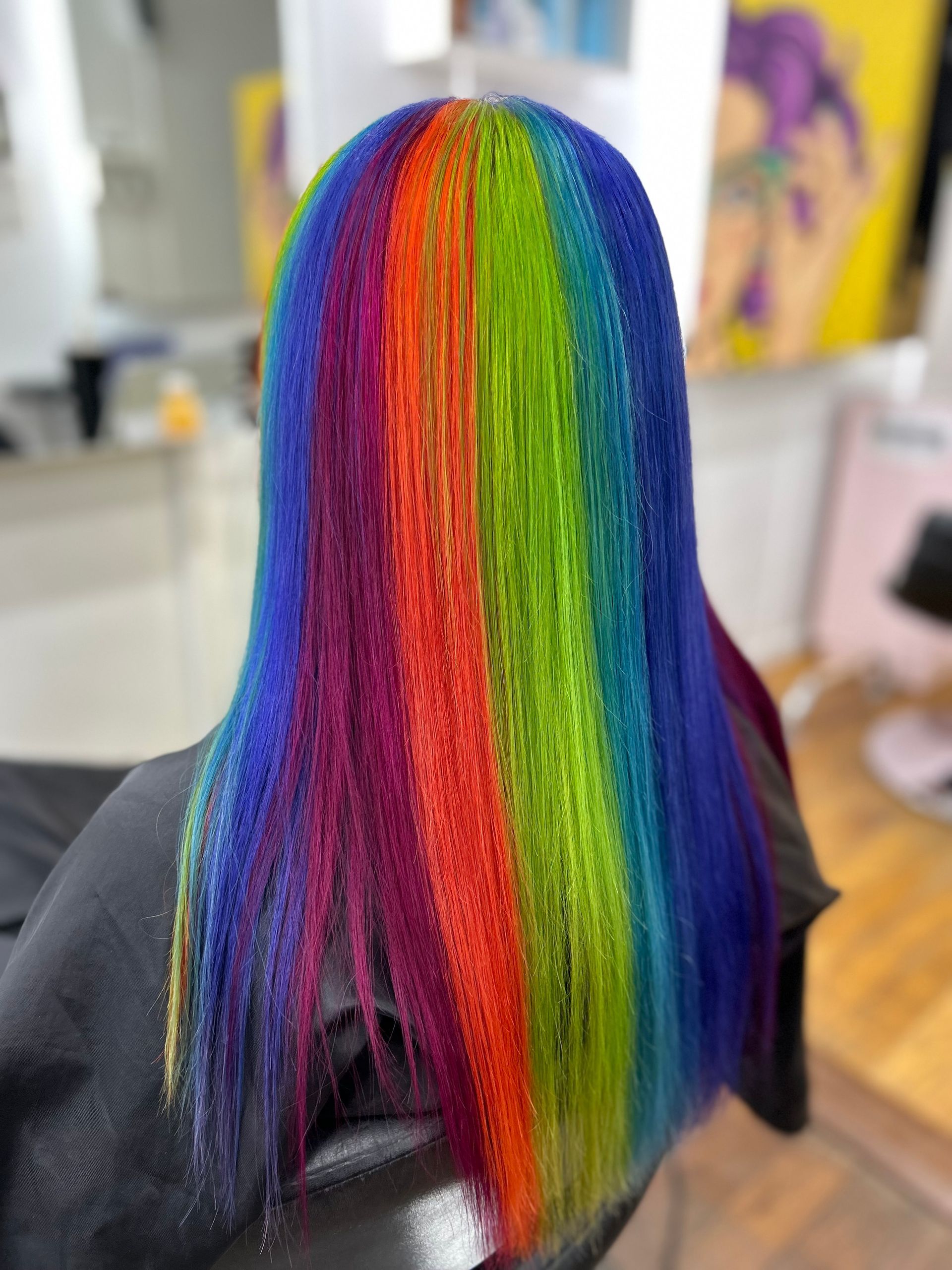 Vibrant Rainbow Hair Colour