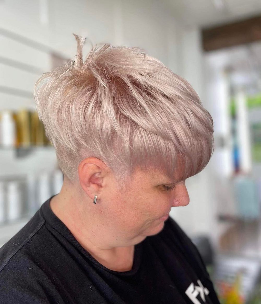 Woman With Short, Light Pink Hair in a Salon — Strut Hair & Beauty In Maroochydore, QLD