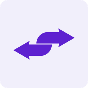 A purple checklist with three arrows pointing in opposite directions.