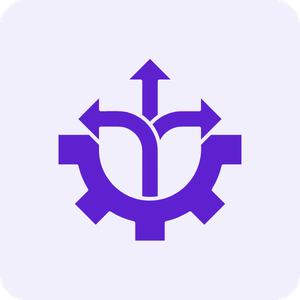 A purple checklist with three arrows pointing in opposite directions.