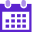 A purple calendar with a white icon on it.