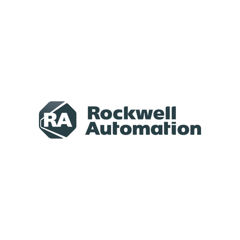 O logotipo da rockwell automation está em um fundo branco.
