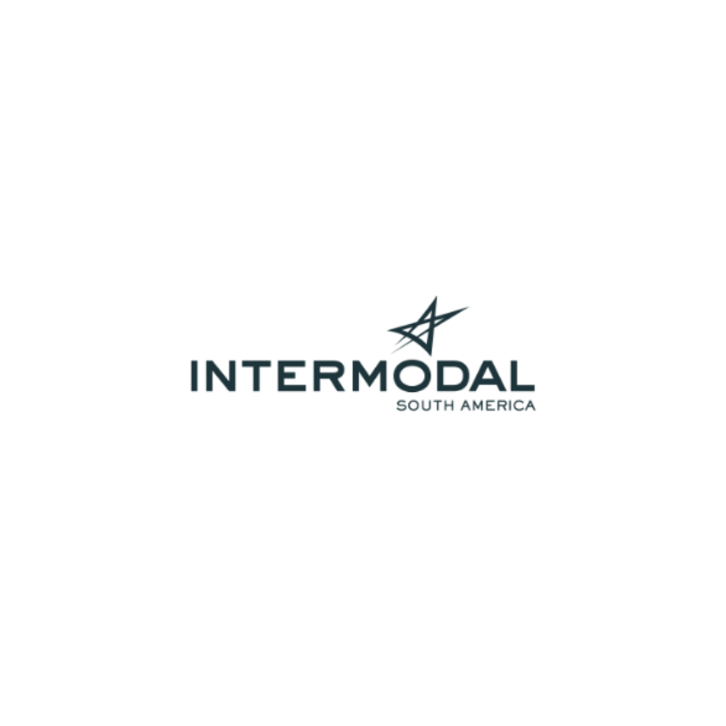 É um logotipo para uma empresa chamada intermodal south america.