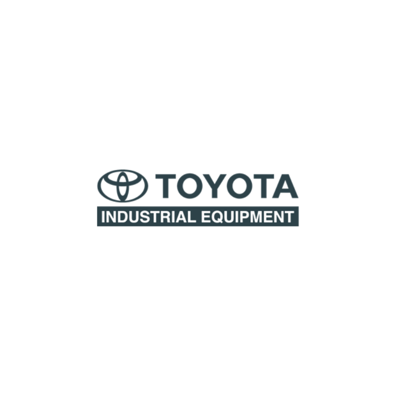 O logotipo da Toyota Industrial Equipment está em um fundo branco.