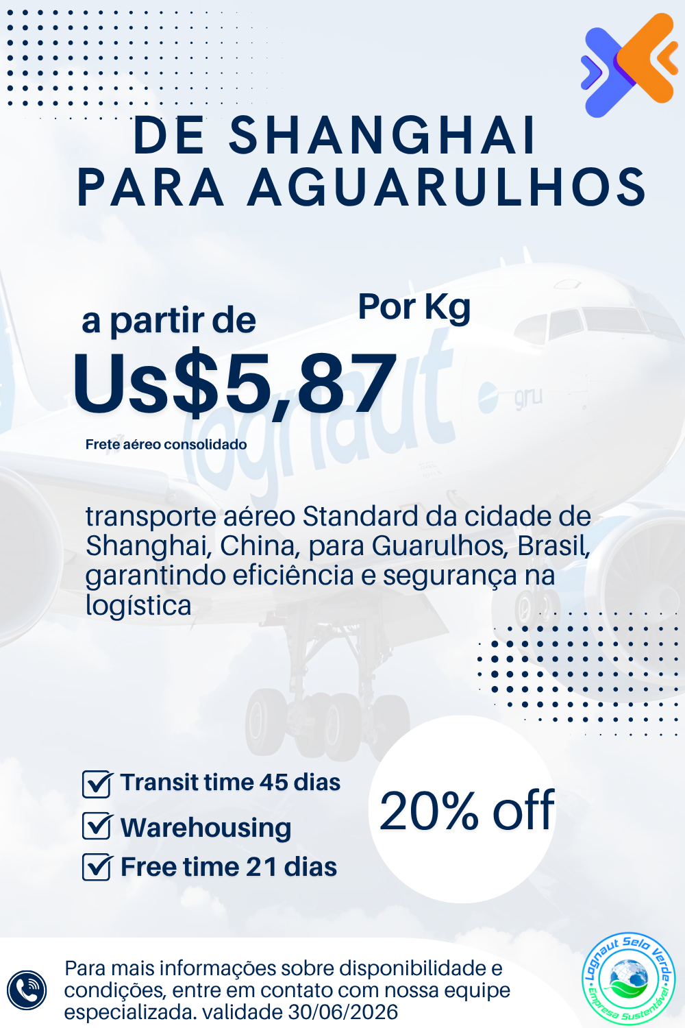 A poster that says `` de shanghai para aguarulhos '' on it