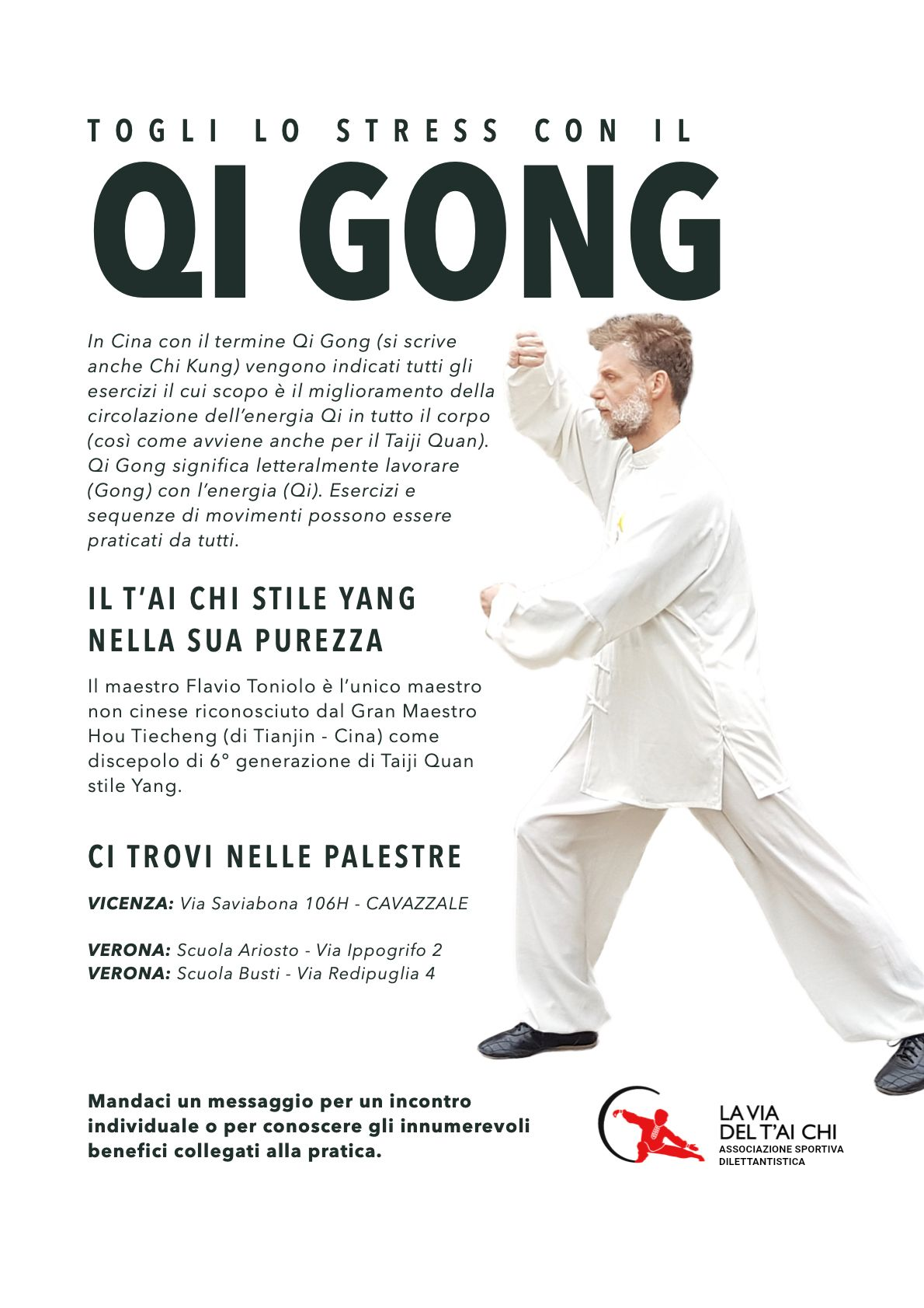 Una pubblicità per la via del t'ai chi mostra un uomo con la barba