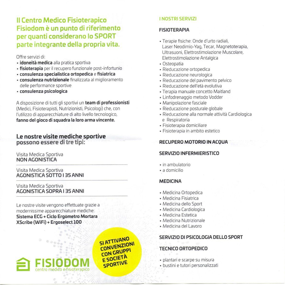 A page of a book titled il centro medico fisioterapia