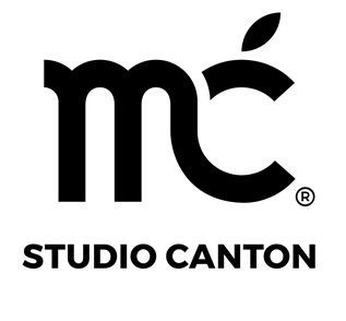 Un logo in bianco e nero per lo studio Canton su sfondo bianco.