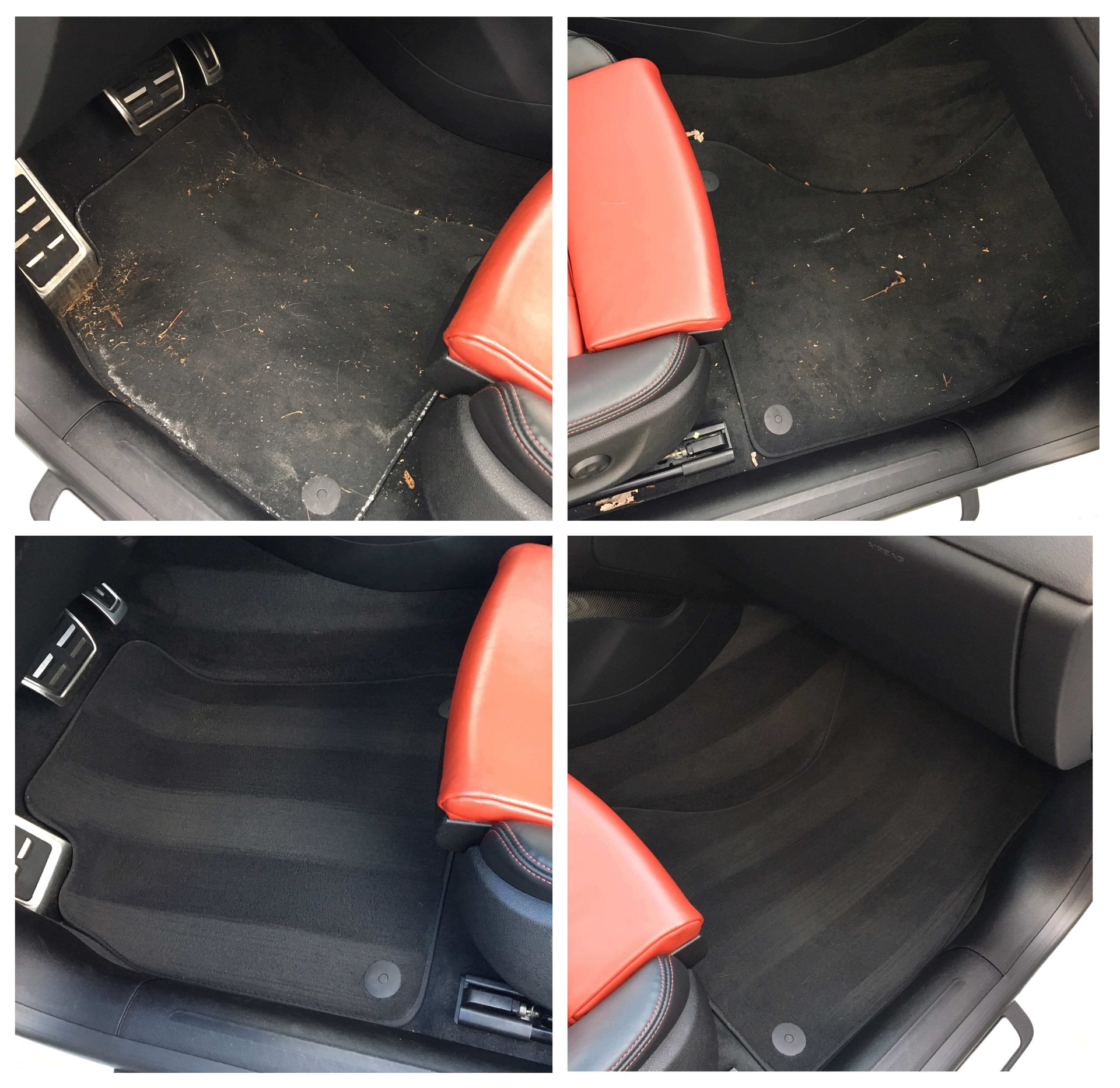 A person wearing black gloves is touching a tire