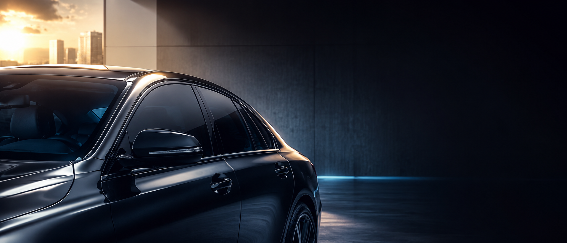 Luxury vehicle with windows tinted