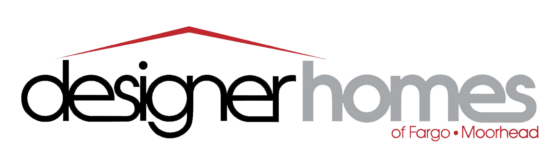 Logo for Designer Homes of Fargo • Moorhead. Features a house outline above the words 