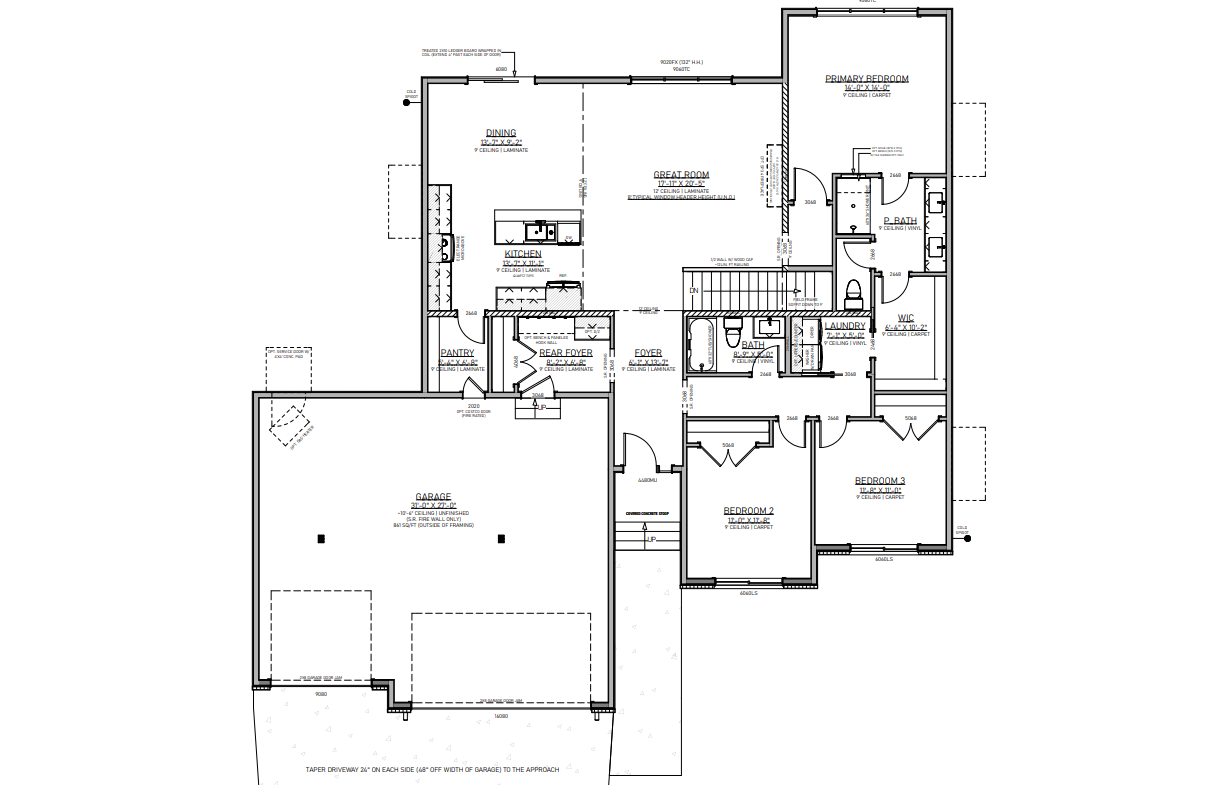 Floor plan of a house, featuring rooms, layout, and dimensions.
