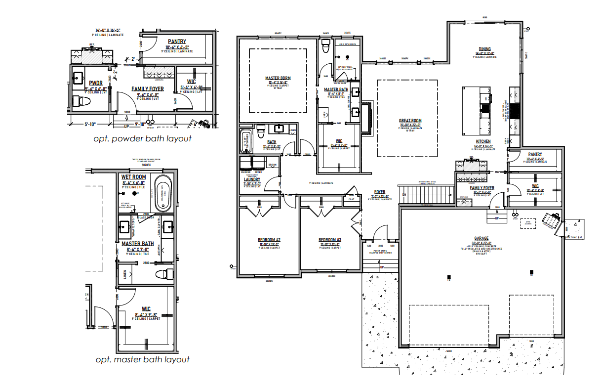 Floor plan of a house, detailing rooms, doors, windows, and exterior dimensions.