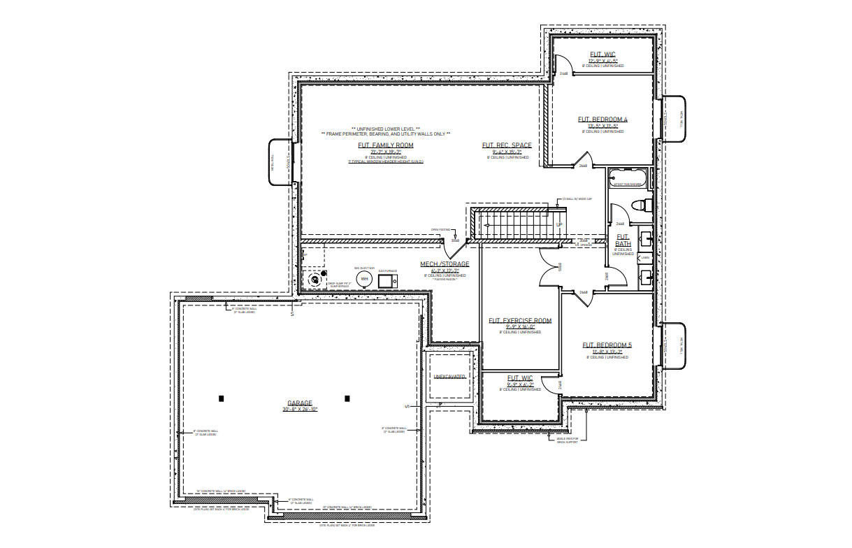 Floor plan of a house with various rooms labeled; includes a garage and staircase.