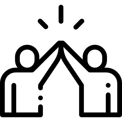 Two people are giving each other a high five.