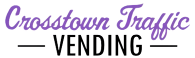 Crosstown Traffic Vending logo in purple script and black sans-serif text with a horizontal black line.