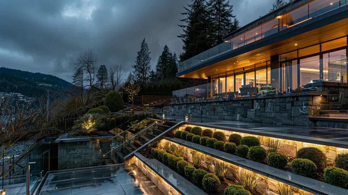 Vancouver Landscape Lighting Moonlit professional team creating backyard LED designs, patio accent lighting, residential path illumination, decorative garden fixtures, architectural uplighting, bistro string lights, commercial exterior lighting, driveway security spotlights, and energy-efficient outdoor illumination services across Metro Vancouver.