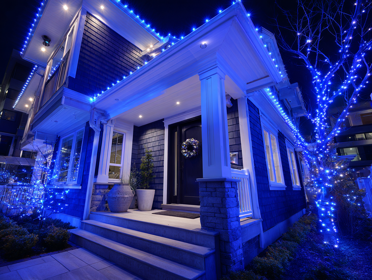 Vancouver professional holiday lighting services with Christmas LED rooflines, pathways, patios, and trees for residential and commercial properties. Christmas lighting installation Vancouver delivers safe, durable, energy-efficient holiday displays with professional installation services.