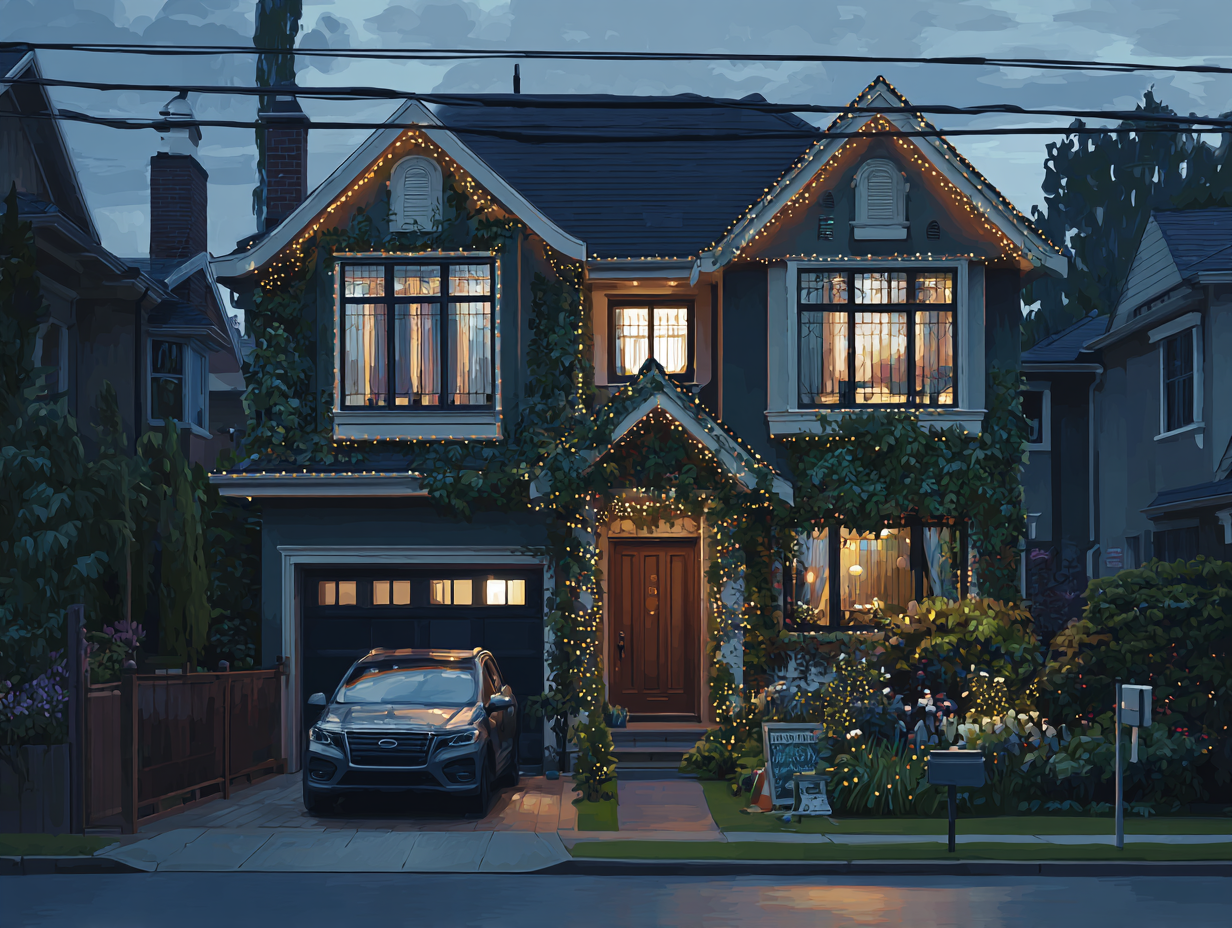 Vancouver Christmas lighting installation with LED rooflines, patios, and windows, professional holiday lighting services for residential and commercial properties. Festive holiday lighting Vancouver displays by experts delivering safe, weatherproof, energy-efficient Christmas lights installation Vancouver.