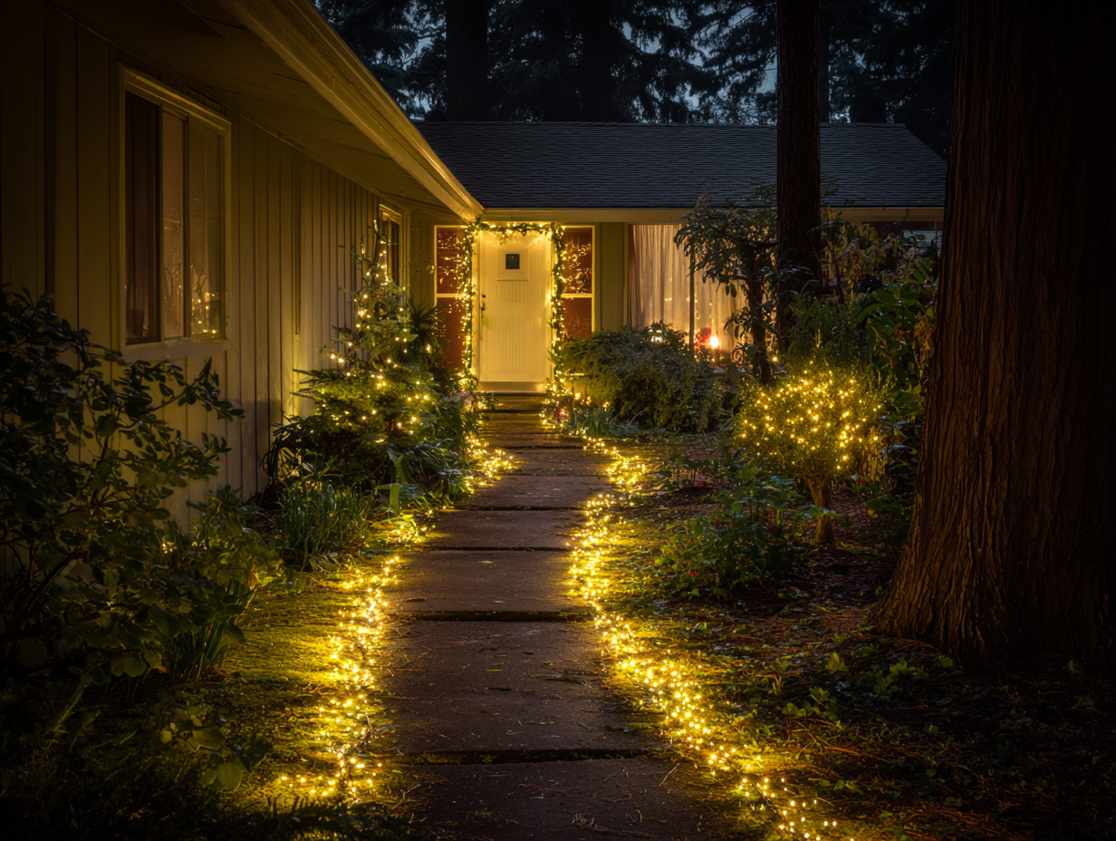 Professional holiday lighting installation Vancouver Christmas services featuring LED rooflines, patios, and trees, festive displays for homes and commercial businesses. Vancouver Christmas lighting installation ensures safe, durable, weatherproof LED holiday lights professional services.