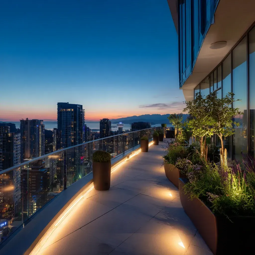 Vancouver Landscape Lighting Moonlit outdoor specialists providing patio and backyard LED design, architectural accent lighting, residential garden illumination, pathway fixtures, driveway spotlights, decorative bistro string lighting, commercial exterior LED upgrades, and modern landscape lighting installation across Vancouver.
