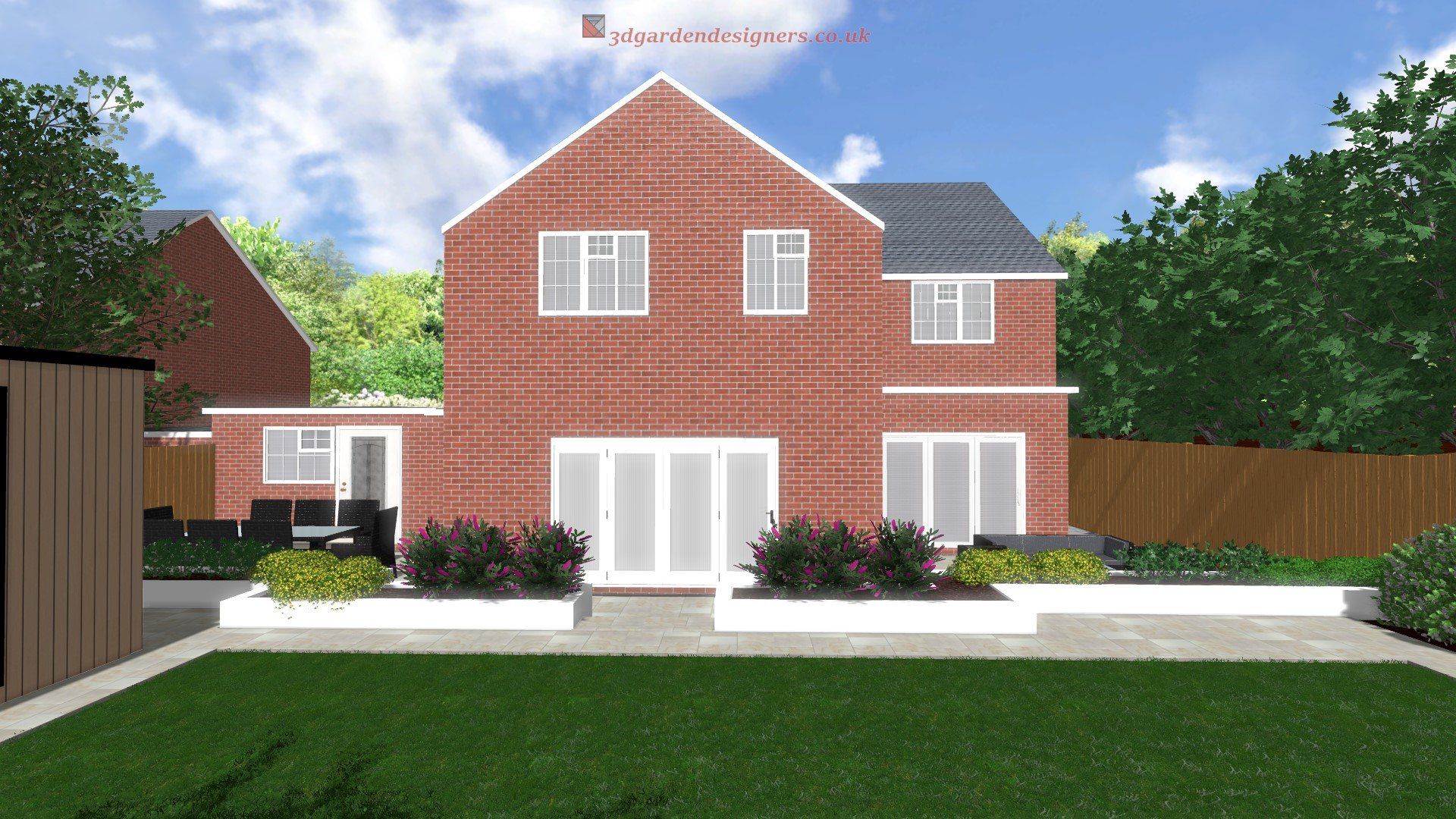 An artist 's impression of a red brick house