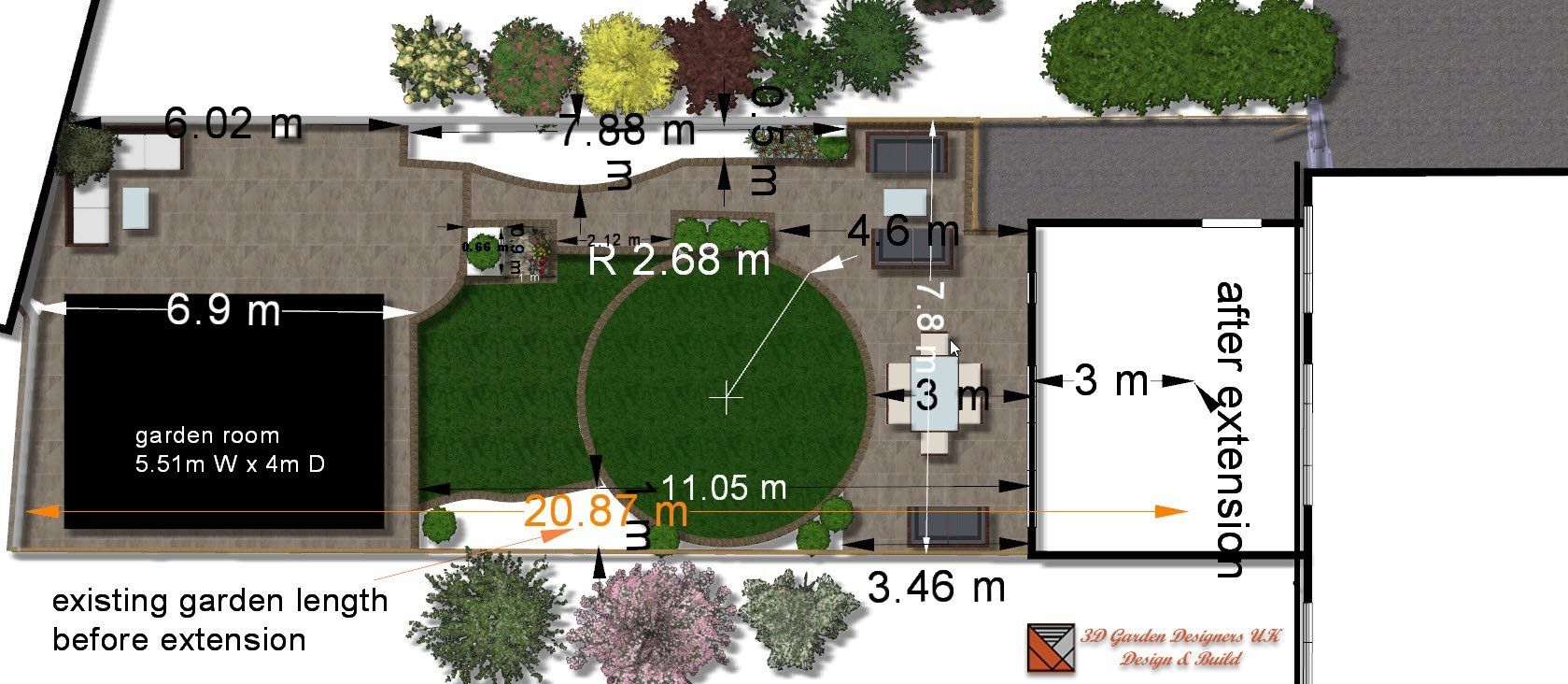 garden plan with dimensions