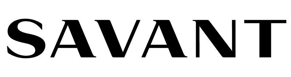 The word savant is written in black letters on a white background.