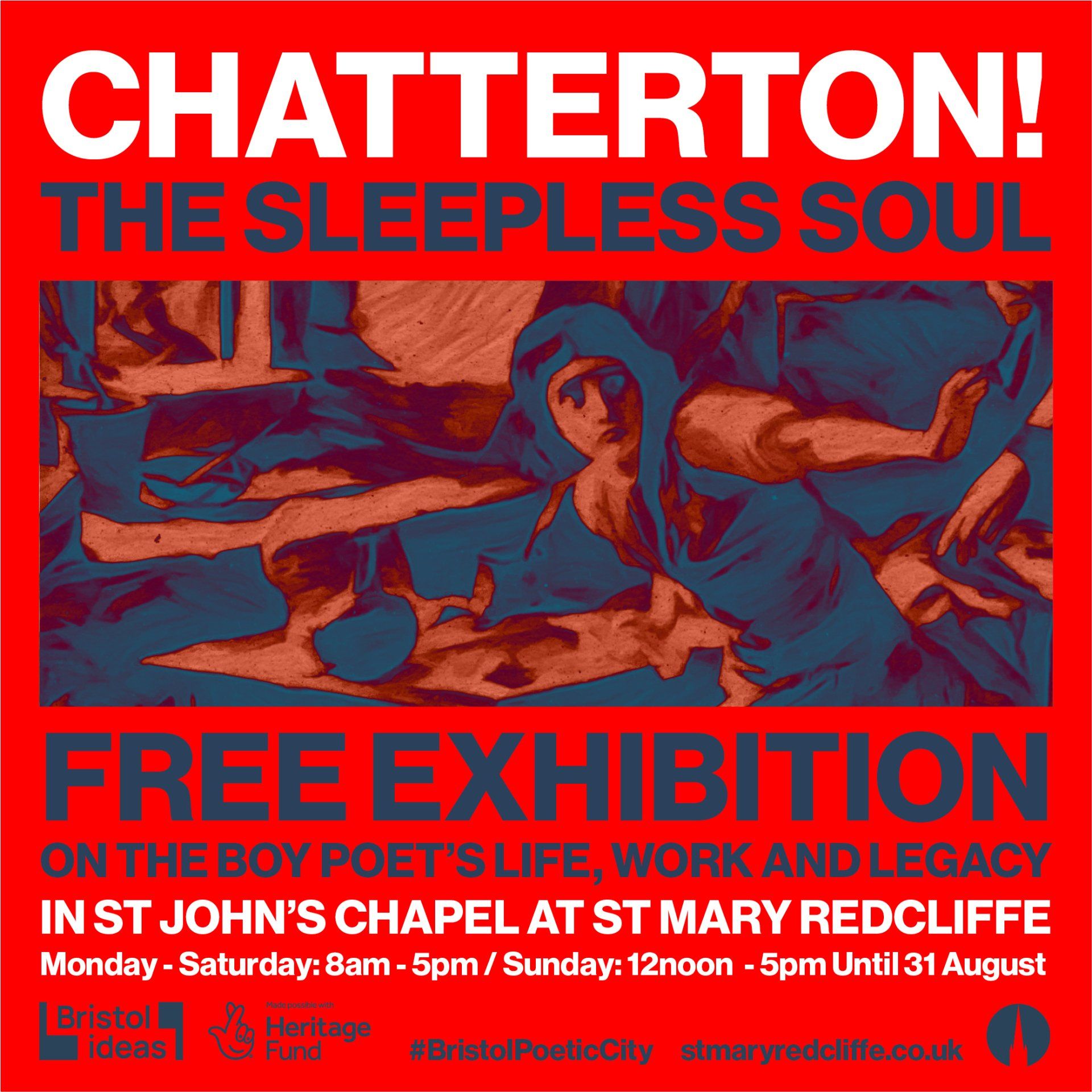 Image advertising an exhibition relating to the poet Chatterton