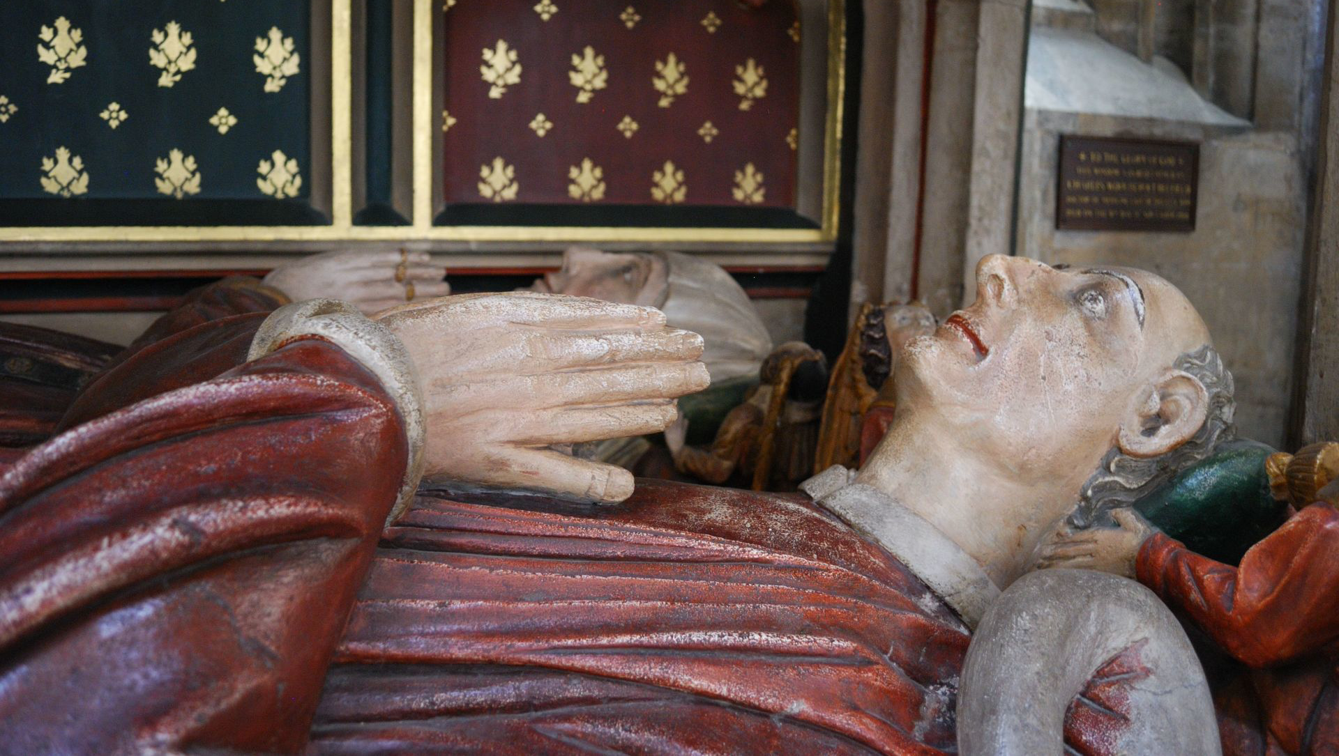 An effigy of William Canynges in priestly robes at St Mary Redcliffe Church