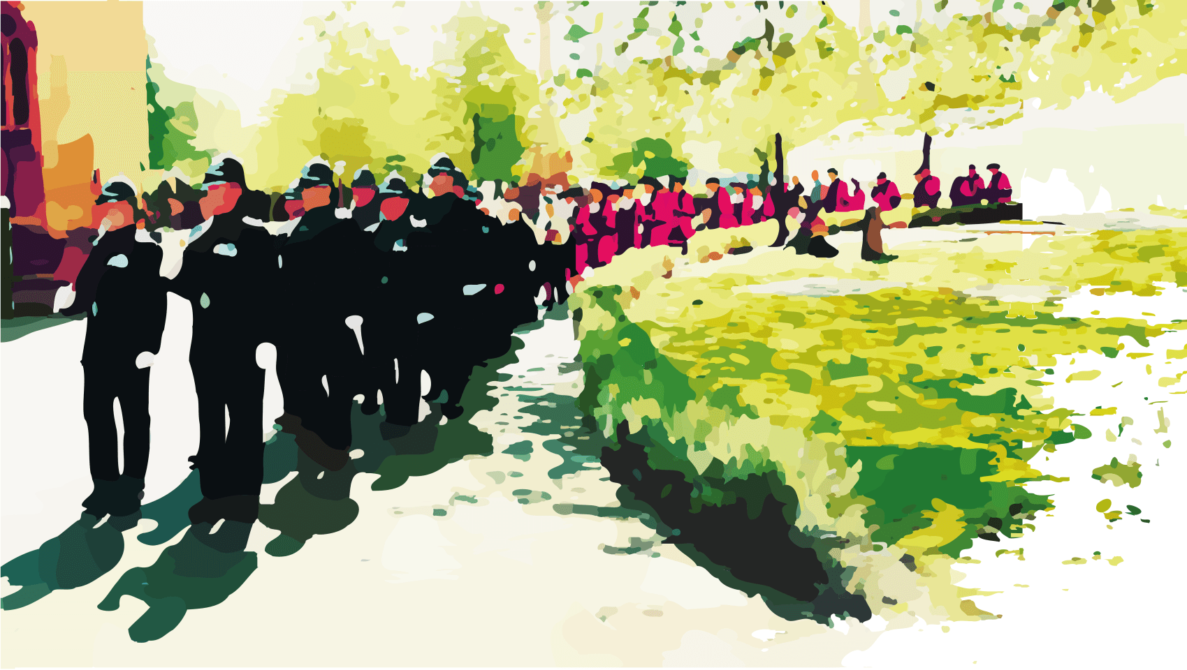 A graphic image of the annual Rush Sunday procession at St Mary Redcliffe Church