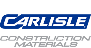 The carlisle construction materials logo is blue and white on a white background.